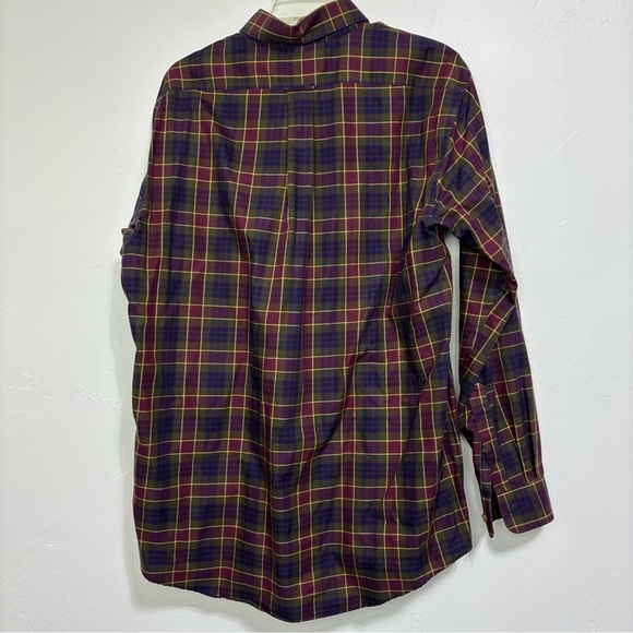 Allen Edmonds Wrinkle Free Men's Plaid Button Up Dress Shirt Large Long Sleeve - Picture 3 of 7